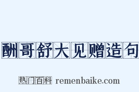 酬哥舒大见赠造句是什么意思的图片
